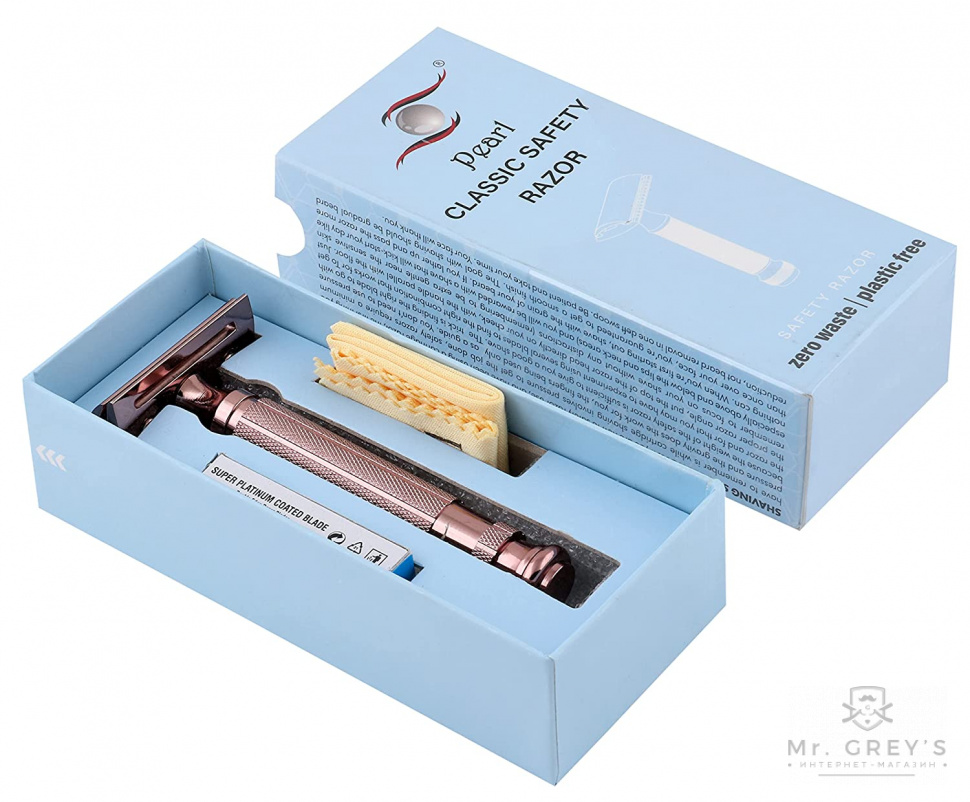 Станок для бритья Т-образный Pearl L-55 Blush Wine Closed Comb