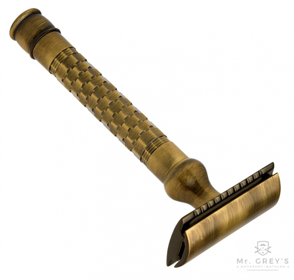 Станок для бритья Т-образный Pearl SHD-24 Antique Brass Closed Comb