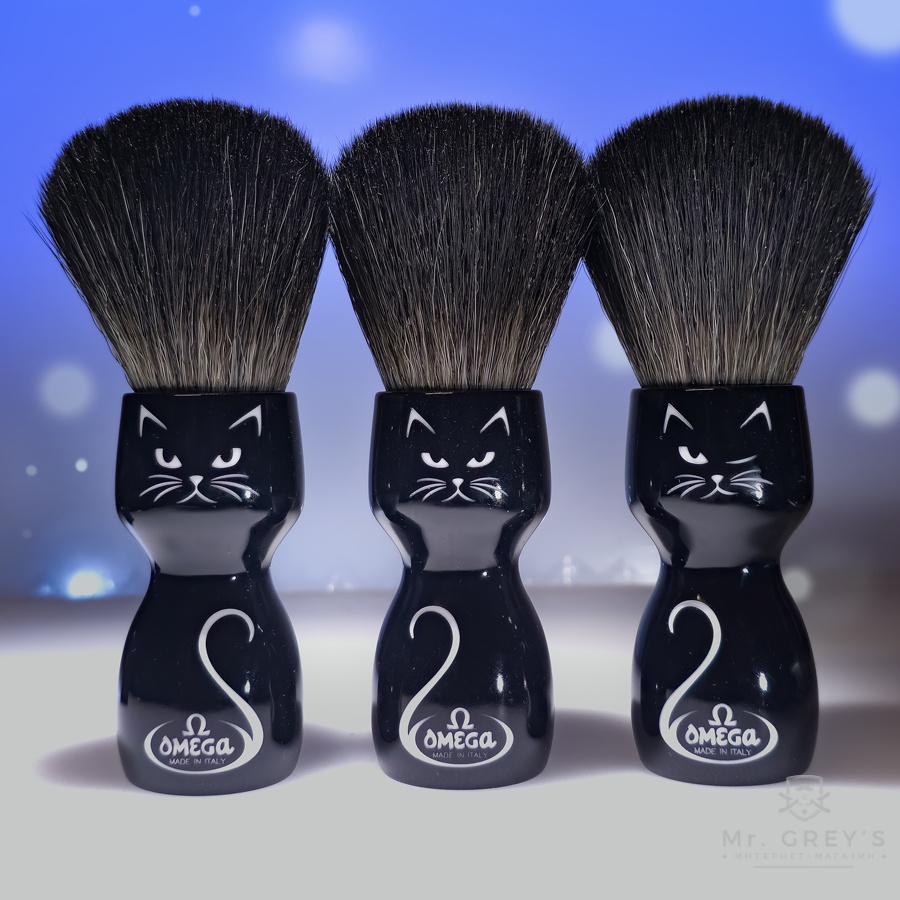 Помазок для бритья Omega 91932/HE Black Hi-Brush Fiber Shaving Brush OMEGATTO