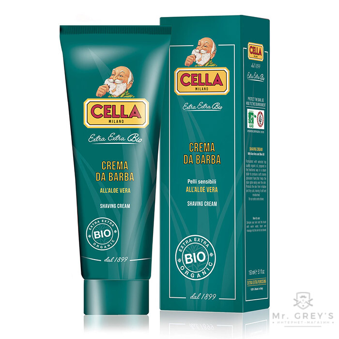 Крем для бритья Cella Bio Aloe Vera Shaving Cream 150ml Tube
