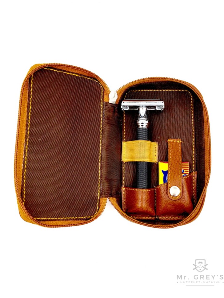 Шкіряний чохол для Т-подібної бритви і лез Parker LP4 Leather Safety Razor Travel Case