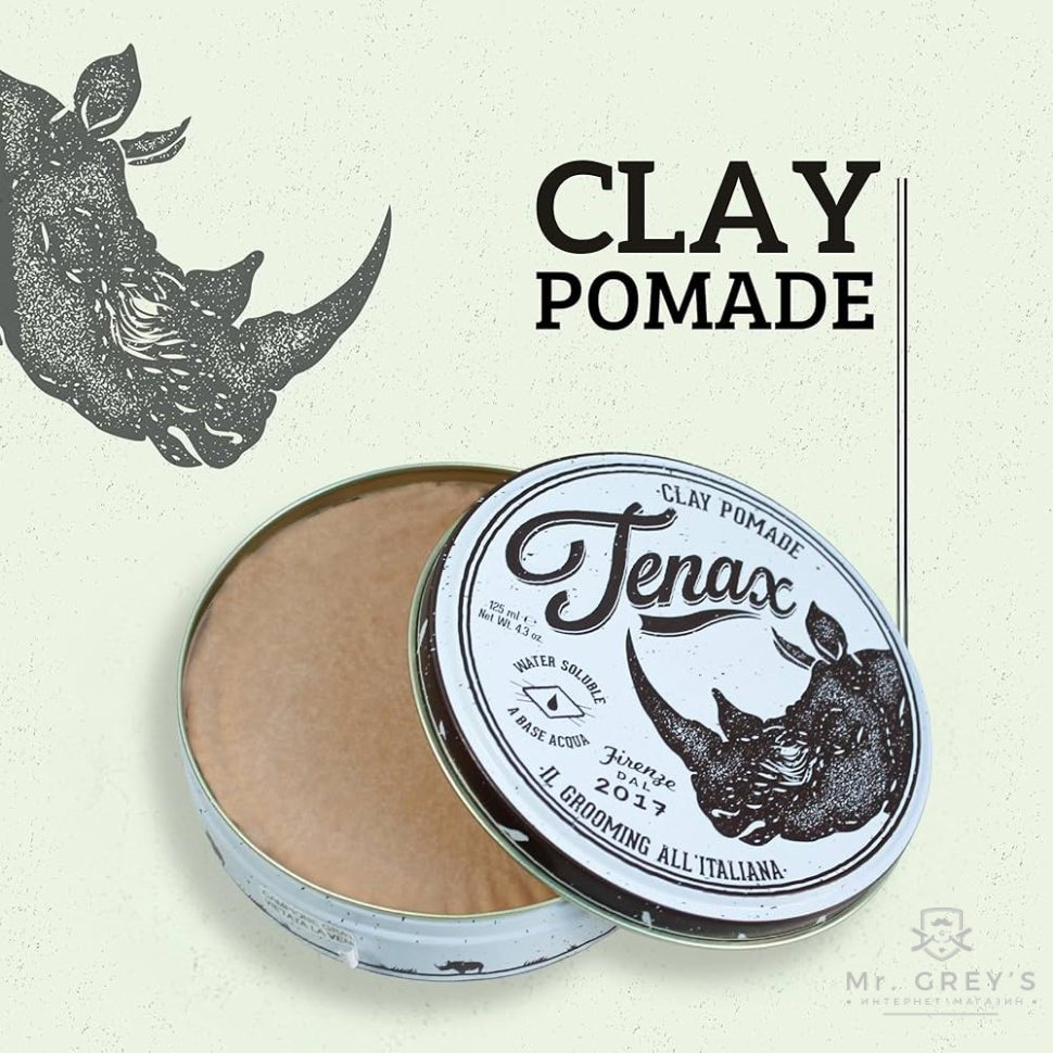 Глина для укладки волос Tenax Hair Wax Clay Pomade 125ml