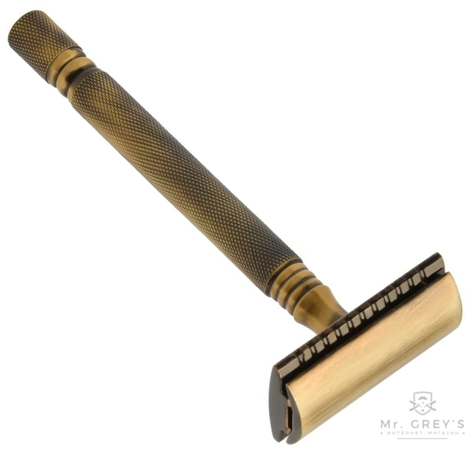 Станок для бритья Т-образный Pearl SS-01 Antique Brass Closed Comb