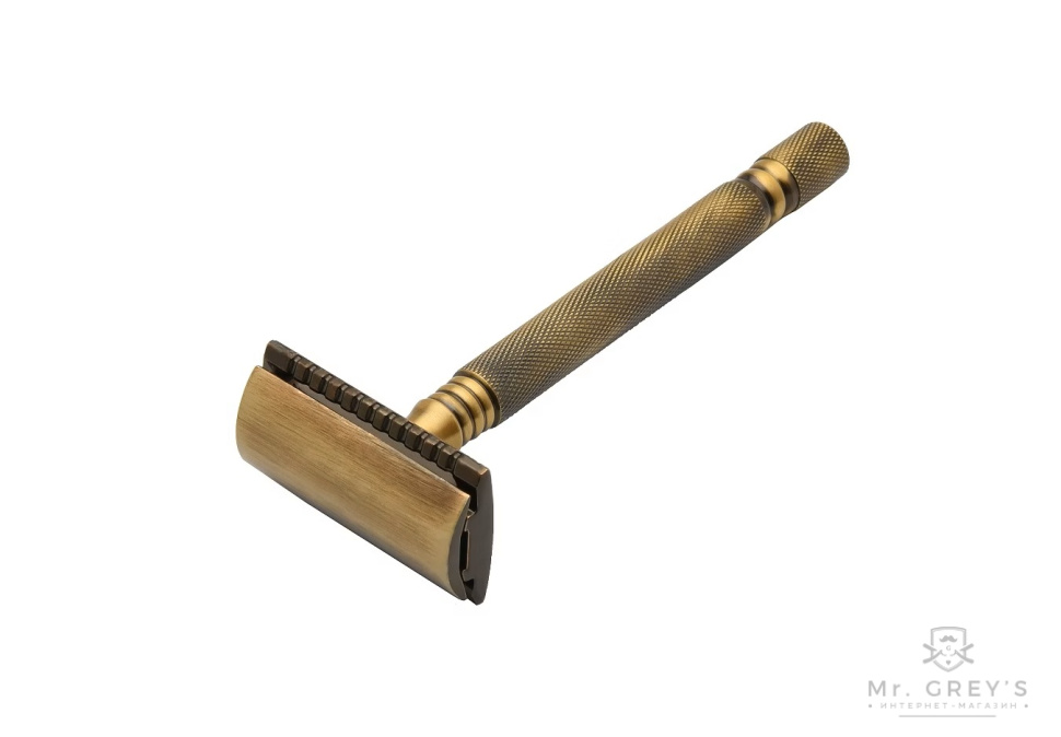 Станок для бритья Т-образный Pearl SS-01 Antique Brass Closed Comb
