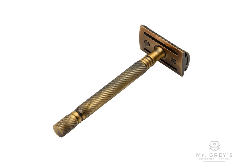 Станок для бритья Т-образный Pearl SS-01 Antique Brass Closed Comb