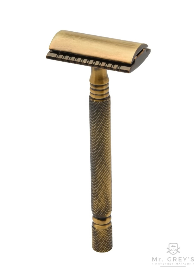 Станок для бритья Т-образный Pearl SS-01 Antique Brass Closed Comb
