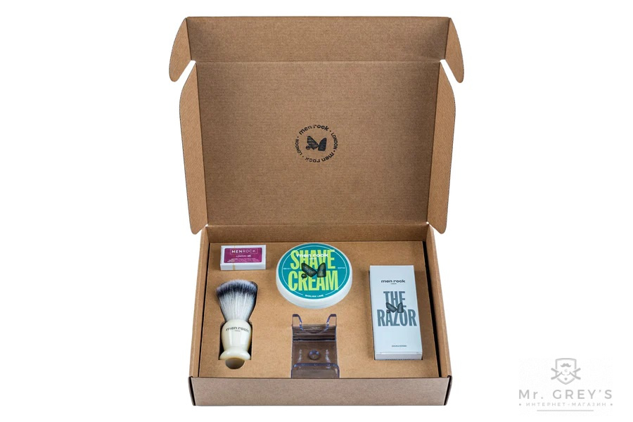 Подарочный набор Men Rock Double Edge Razor Ultimate Shaving Gift Set Sicilian Lime Подарочный набор Men Rock Double Edge Razor Ultimate Shaving Gift Set Sicilian Lime