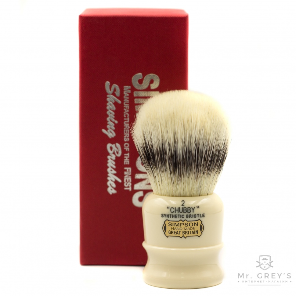 Помазок для гоління Simpson Chubby 2 Synthetic Bristle Faux Ivory