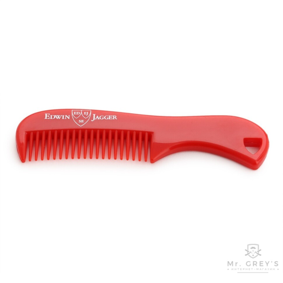 Гребінь для вусів і бороди Edwin Jagger Moustache & Beard Comb, red