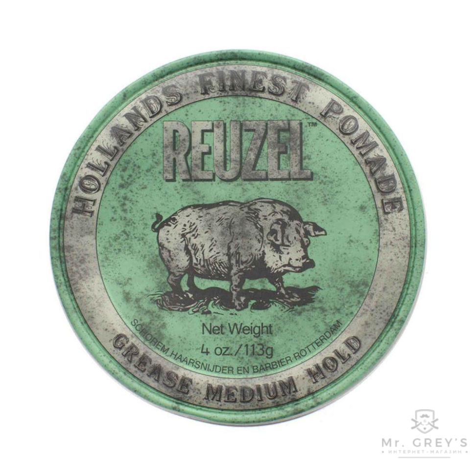 Помада для укладки волос REUZEL Green Grease Medium Hold Pomade 113g Помада для укладки волос REUZEL Green Grease Medium Hold Pomade 113g