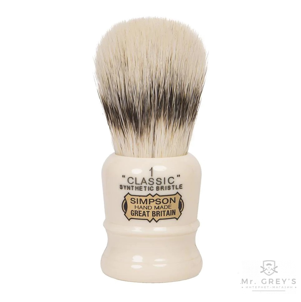 Помазок для бритья Simpson Classic 1 Synthetic Bristle faux Ivory 