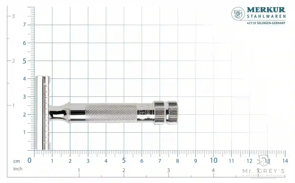 Станок для бритья Т-образный 90 34004 MERKUR 34S Silver Plated Станок для бритья Т-образный 90 34004 MERKUR 34S Silver Plated