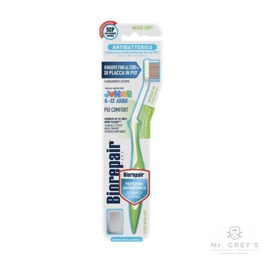 Зубная щётка Biorepair Medium Soft, Junior 6-12 Совершенная Чистка для ежедневного ухода Зубная щётка Biorepair Medium Soft, Junior 6-12 Совершенная Чистка для ежедневного ухода