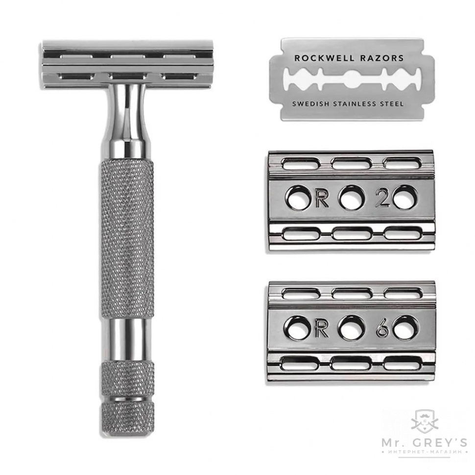 Станок для бритья Т-образный Rockwell 6C Double Edge Safety Razor Gunmetal Chrome Станок для бритья Т-образный Rockwell 6C Double Edge Safety Razor Gunmetal Chrome