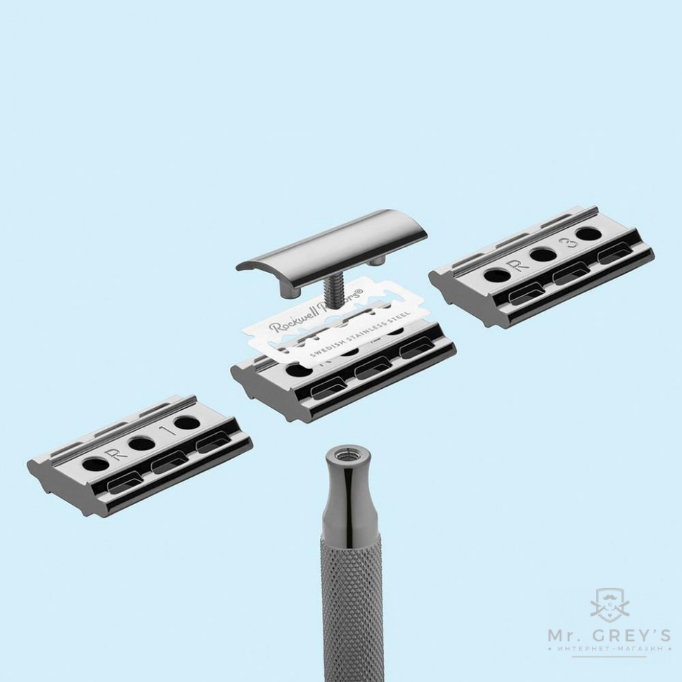 Станок для бритья Т-образный Rockwell 6C Double Edge Safety Razor Gunmetal Chrome Станок для бритья Т-образный Rockwell 6C Double Edge Safety Razor Gunmetal Chrome