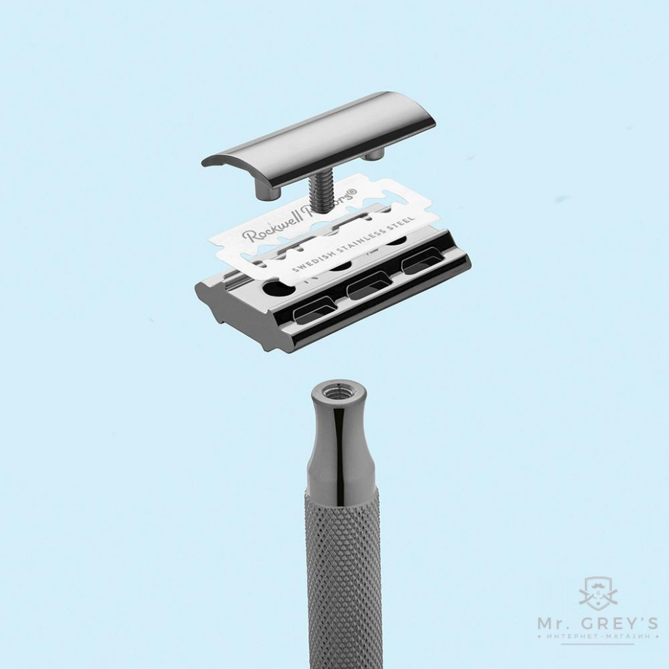 Станок для бритья Т-образный Rockwell 2C Double Edge Safety Razor Gunmetal Chrome Станок для бритья Т-образный Rockwell 2C Double Edge Safety Razor Gunmetal Chrome