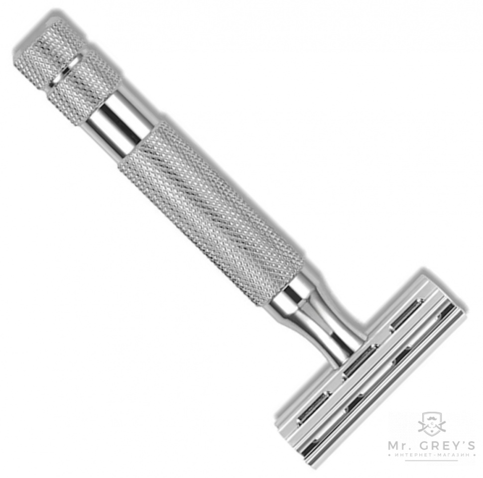 Станок для гоління Т-подібний Rockwell 2C Double Edge Safety Razor White Chrome