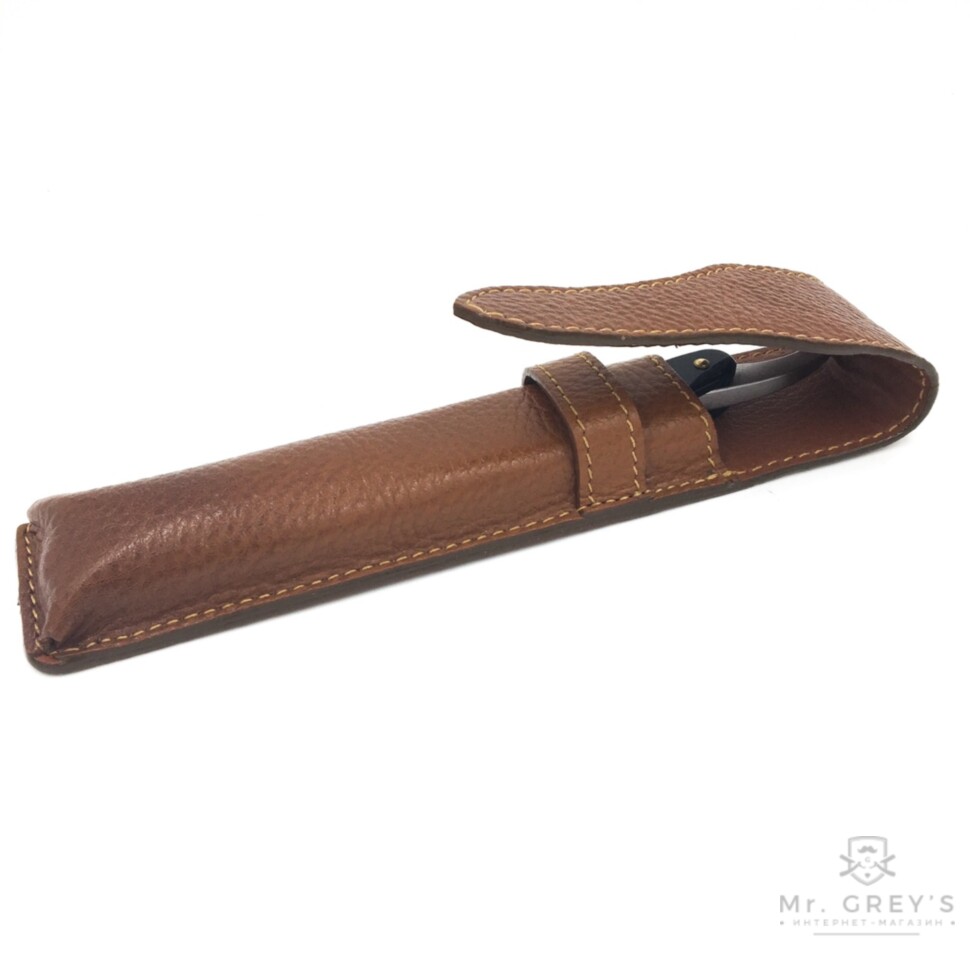Кожаный чехол для опасной бритвы Parker LPST Brown