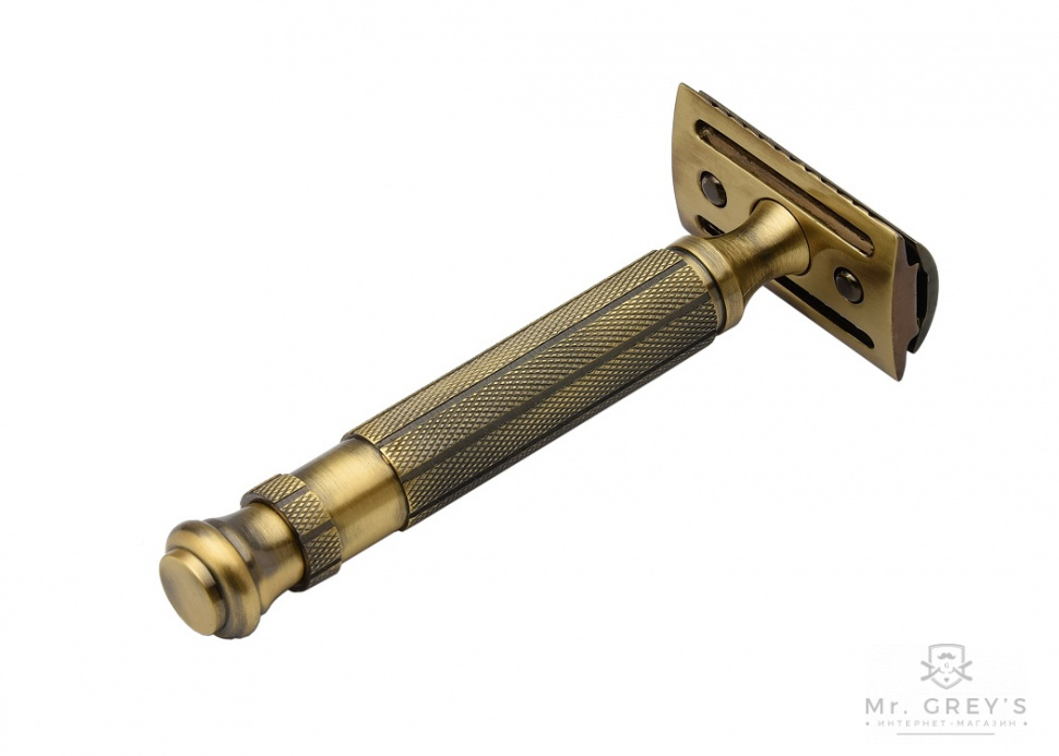 Станок для бритья Т-образный Pearl L-55 Antique Brass Closed Сomb & Open Comb