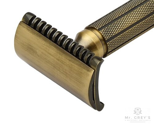 Станок для бритья Т-образный Pearl L-55 Antique Brass Closed Сomb & Open Comb